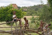12: Ndebele children at their village (Matopos)