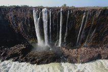 23: Victoria falls (dry season)dropping into mighty Zambezi